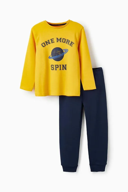 rumena Otroška bombažna pižama zippy Fantovski