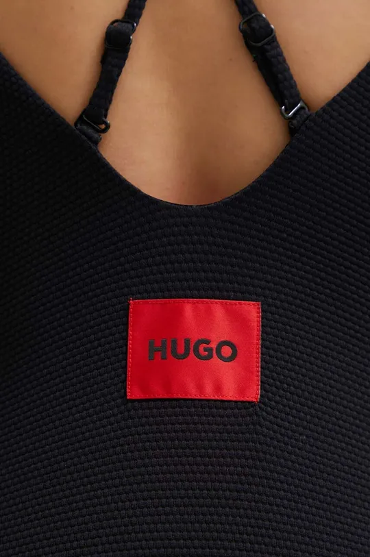 czarny HUGO jednoczęściowy strój kąpielowy