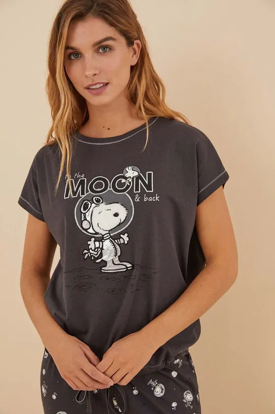 γκρί Βαμβακερές πιτζάμες women'secret Snoopy Γυναικεία