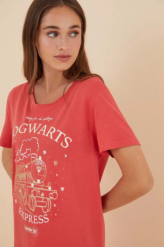 women'secret koszula nocna bawełniana Harry Potter czerwony