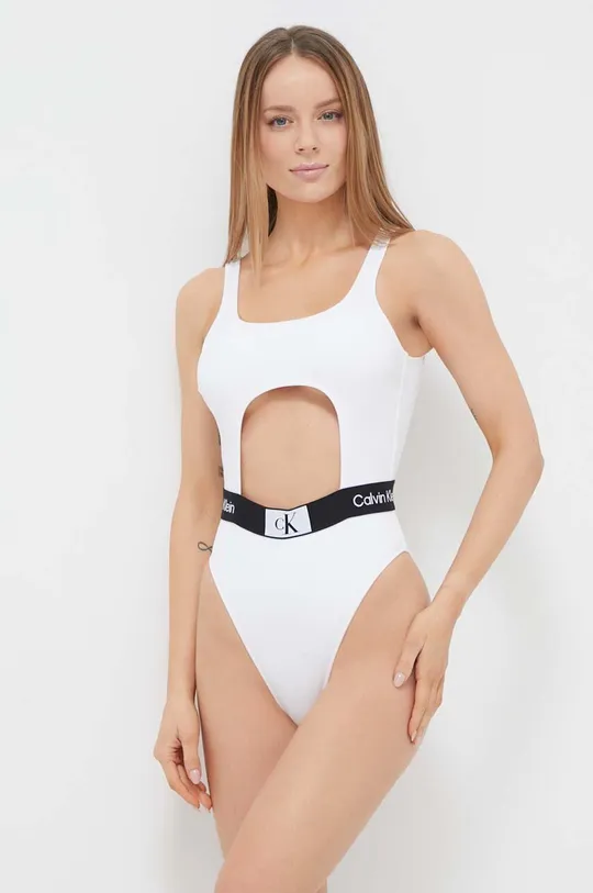 Jednodielne plavky Calvin Klein biela