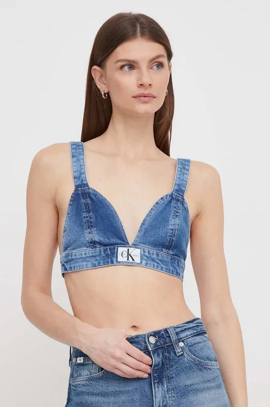 modra Top iz jeansa Calvin Klein Jeans Ženski