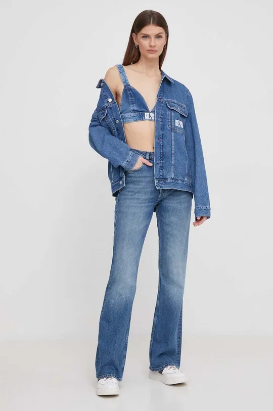 Calvin Klein Jeans top jeansowy niebieski
