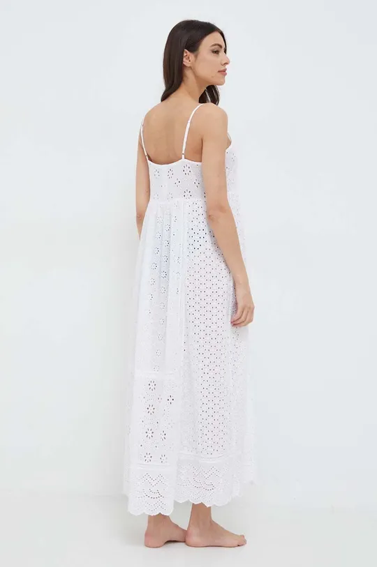 Βαμβακερό φόρεμα παραλίας Polo Ralph Lauren λευκό