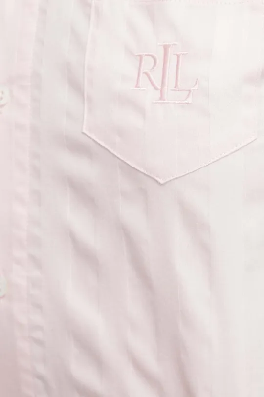 różowy Lauren Ralph Lauren koszula nocna bawełniana