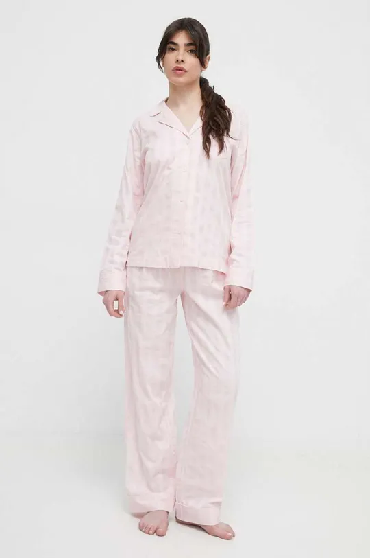 różowy Lauren Ralph Lauren piżama bawełniana Damski