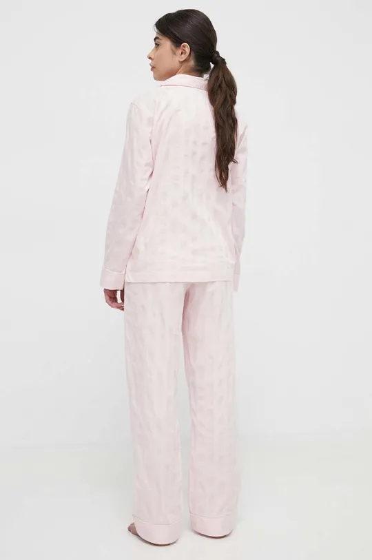 roza Pamučna pidžama Lauren Ralph Lauren