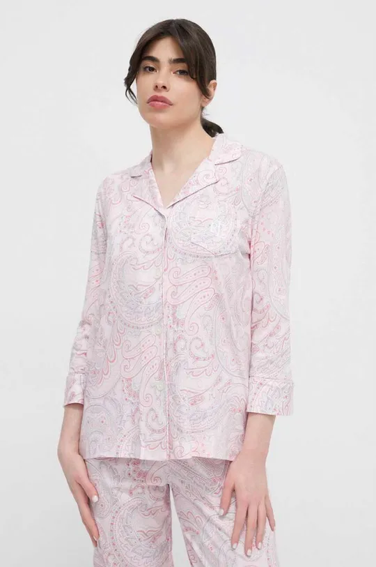 Pidžama Lauren Ralph Lauren roza
