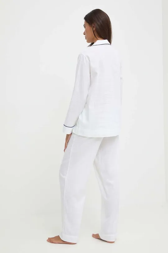Ľanové pyžamá Lauren Ralph Lauren biela