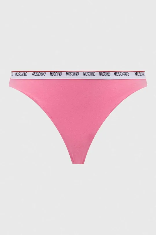 różowy Moschino Underwear stringi 3-pack