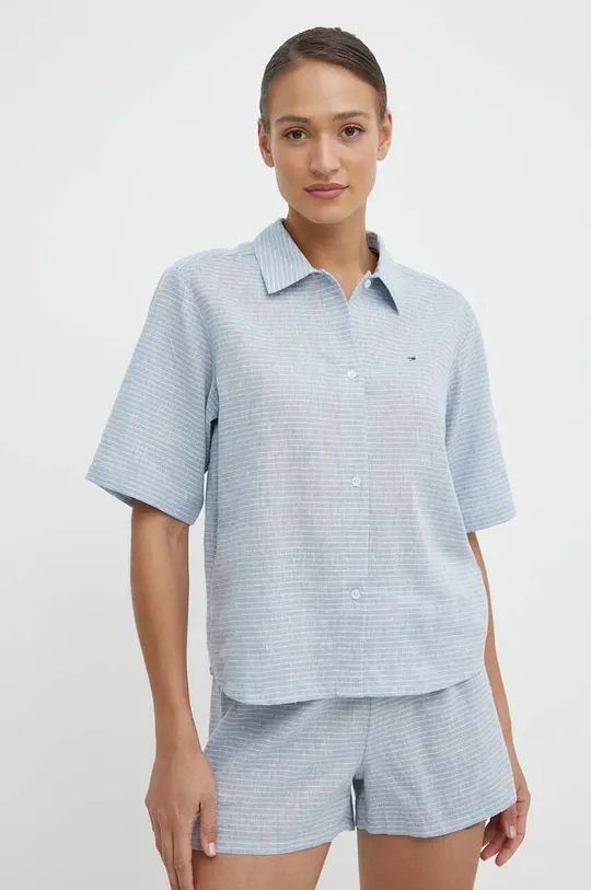 niebieski Tommy Hilfiger piżama lniana Damski