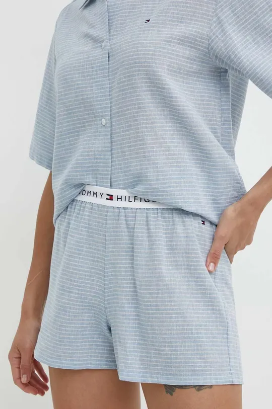 niebieski Tommy Hilfiger piżama lniana