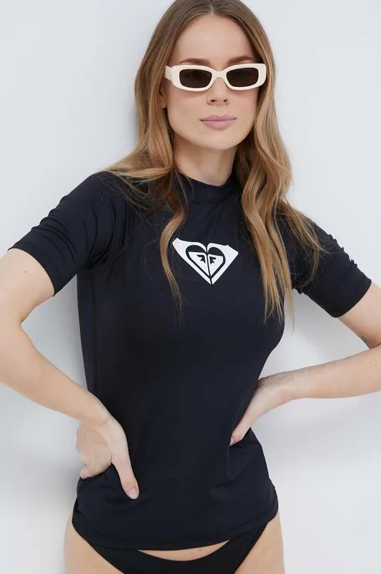 μαύρο T-shirt κολύμβησης Roxy Whole Hearted Whole Hearted Γυναικεία