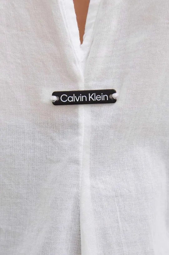 Bombažna obleka za na plažo Calvin Klein Ženski