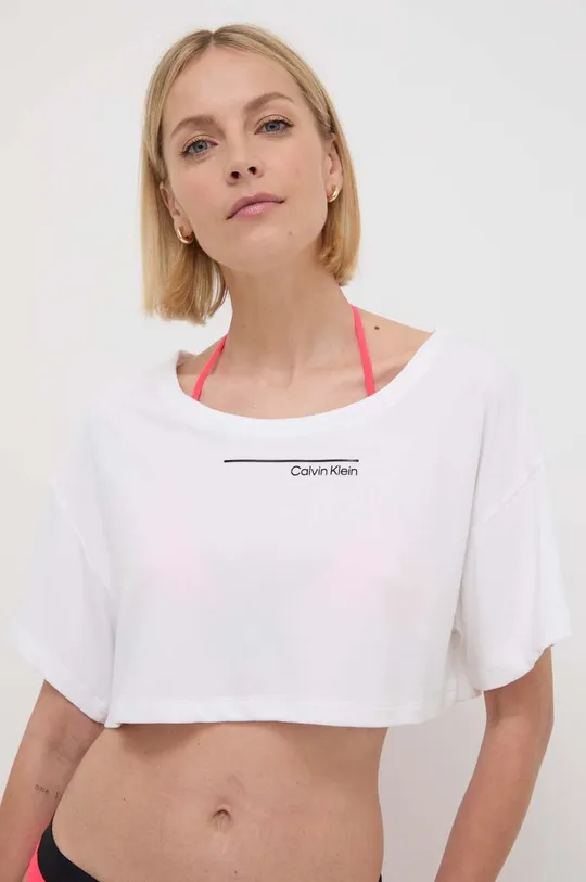 Plážový top Calvin Klein biela