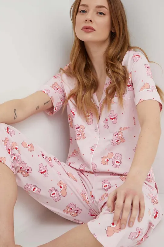 rózsaszín women'secret pamut pizsama Bear Női