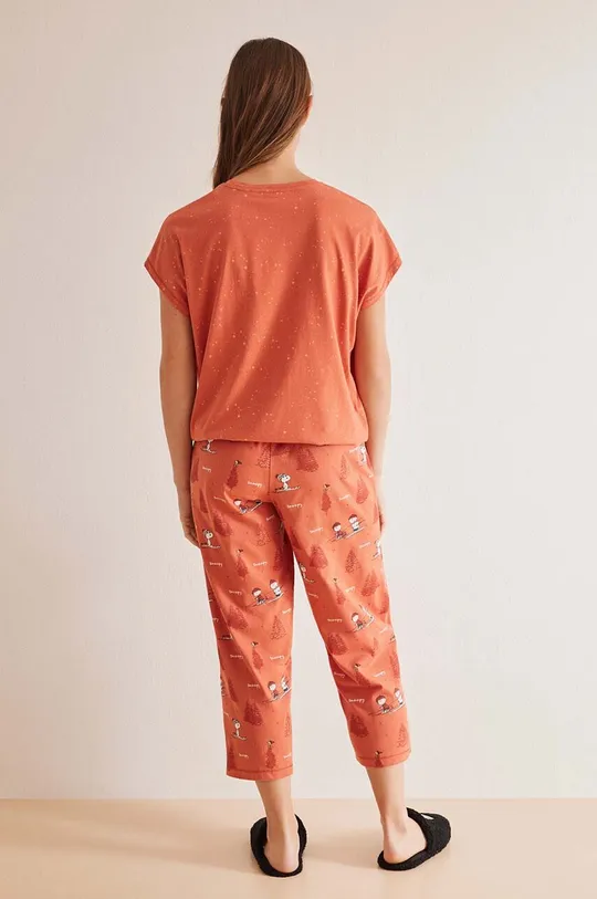 oranžová Bavlnené pyžamo women'secret Snoopy