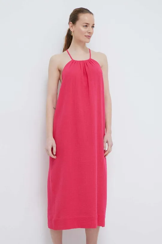 Хлопковое пляжное платье Chantelle розовый