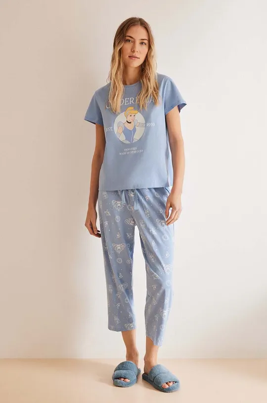 niebieski women'secret piżama bawełniana SPRING TALES Damski