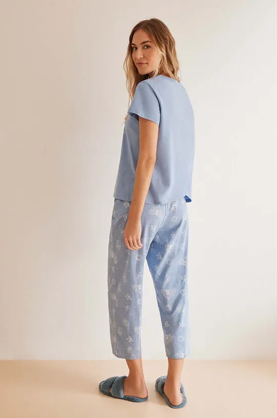 niebieski women'secret piżama bawełniana SPRING TALES