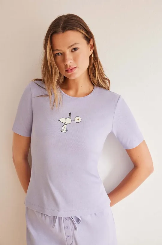 Bavlnené pyžamo women'secret Snoopy fialová