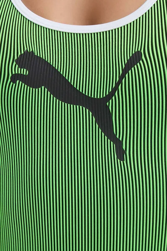 zielony Puma jednoczęściowy strój kąpielowy Contour Rib