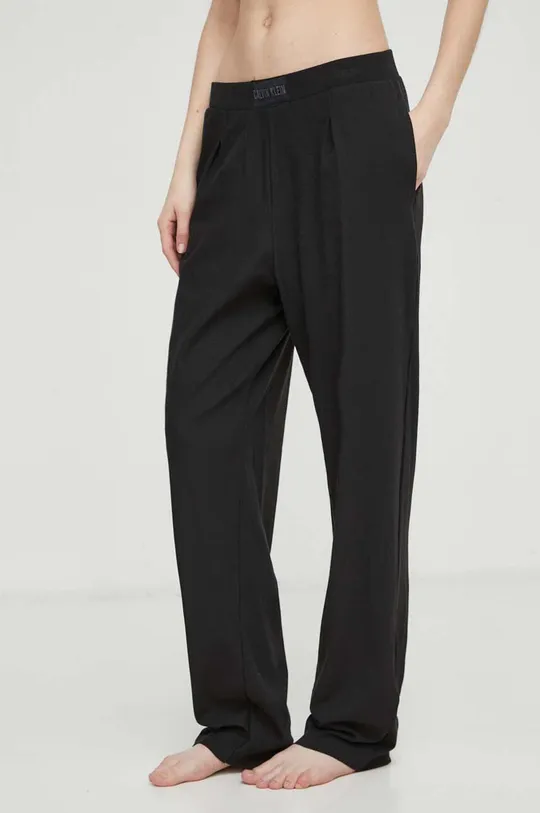 crna Dugi doljnji dio pidžame Calvin Klein Underwear Ženski