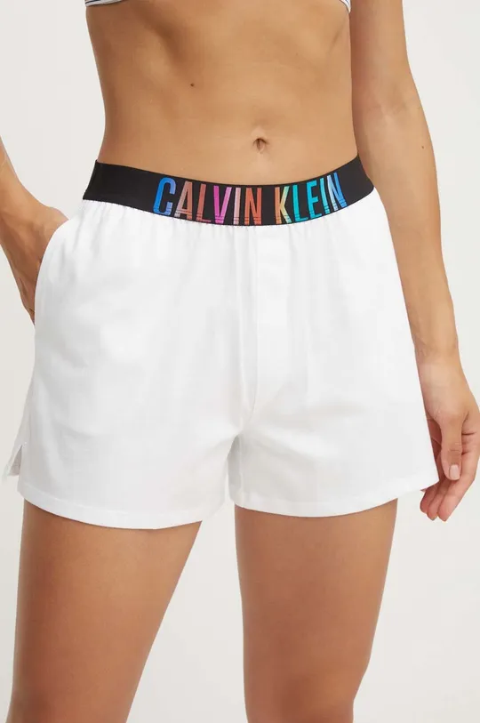 білий Бавовняні піжамні шорти Calvin Klein Underwear Жіночий