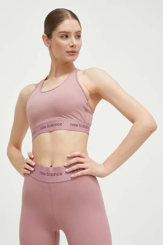 ροζ Αθλητικό σουτιέν New Balance Sleek Γυναικεία