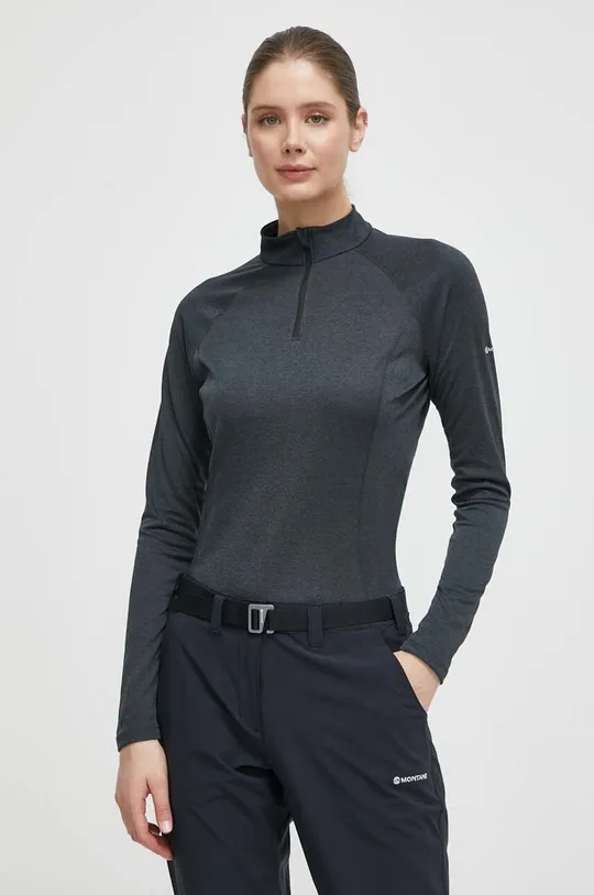 crna Funkcionalna majica dugih rukava Montane Dart Zip Ženski