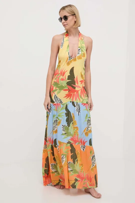 Desigual sukienka plażowa TROPI multicolor