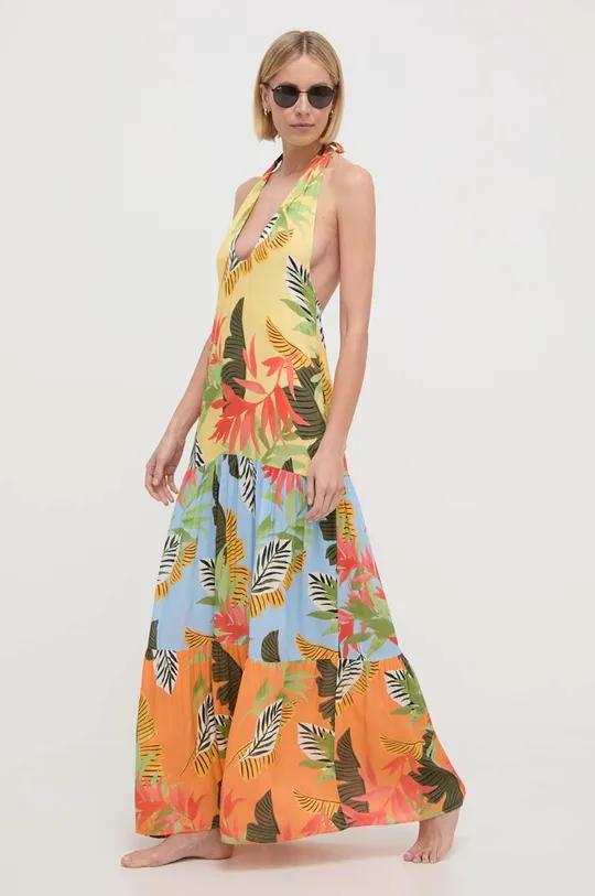 multicolor Desigual sukienka plażowa TROPI