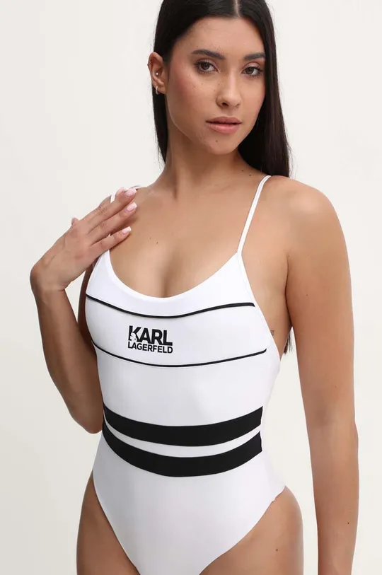 biela Jednodielne plavky Karl Lagerfeld BICOLOR