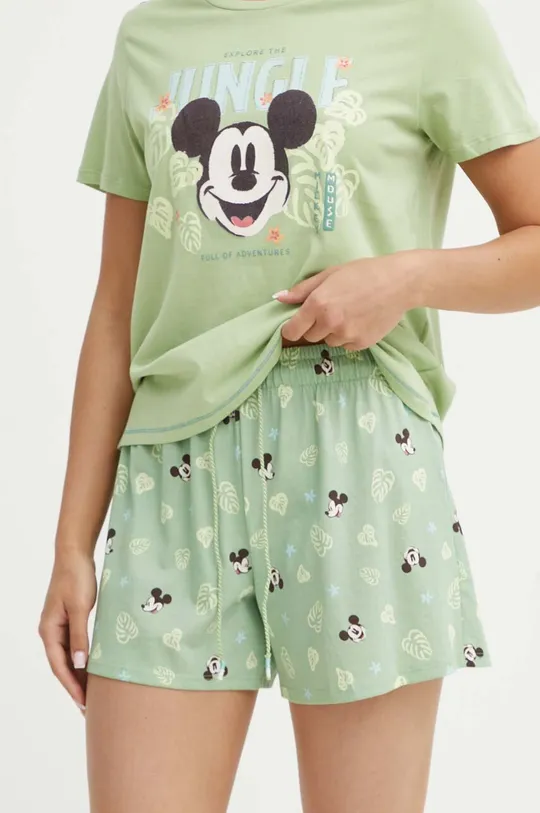 zielony women'secret piżama bawełniana Mickey