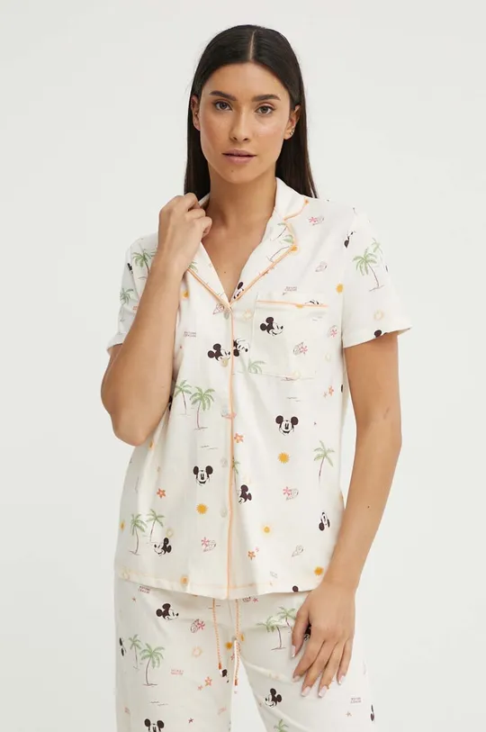 Βαμβακερές πιτζάμες women'secret Mickey x Disney μπεζ