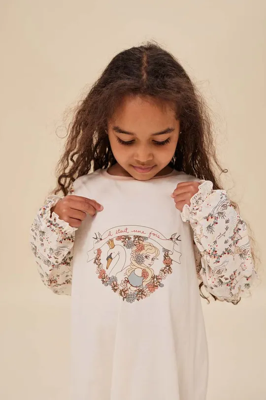 бежевый Детская хлопковая ночная рубашка Konges Sløjd Для девочек