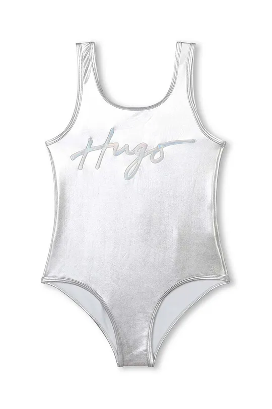 Суцільний дитячий купальник HUGO сірий