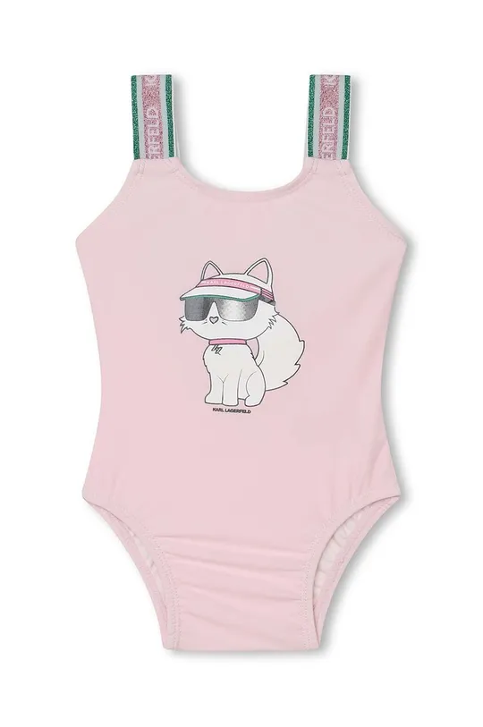 ružová Jednodielne plavky pre bábätká Karl Lagerfeld Dievčenský