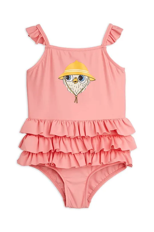 różowy Mini Rodini jednoczęściowy strój kąpielowy dziecięcy Owl Dziewczęcy