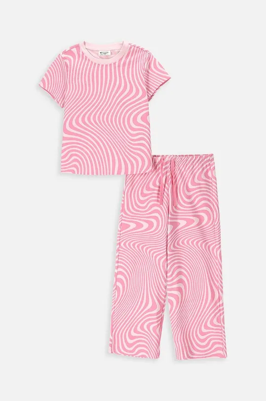 Παιδικές βαμβακερές πιτζάμες Coccodrillo ροζ