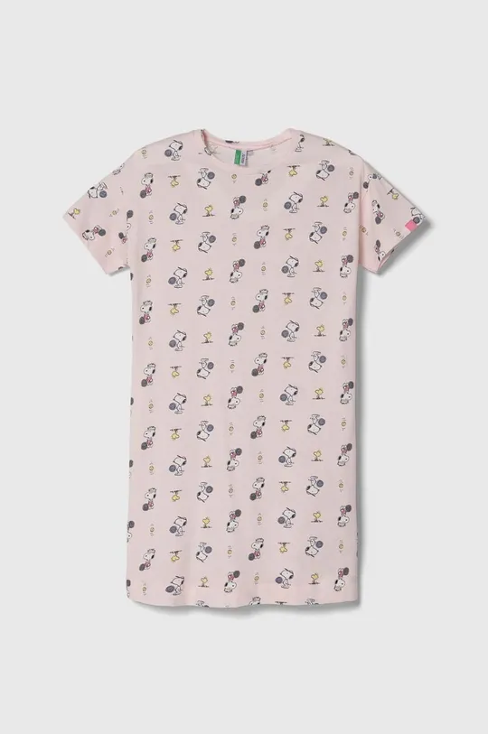 ροζ Παιδικό πουκάμισο πιτζάμας United Colors of Benetton x Peanuts Για κορίτσια