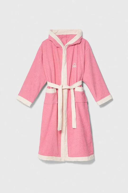 рожевий Дитячий бавовняний халат United Colors of Benetton Для дівчаток