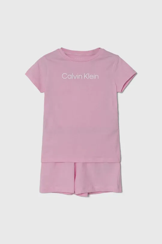 рожевий Дитяча бавовняна піжама Calvin Klein Underwear Для дівчаток