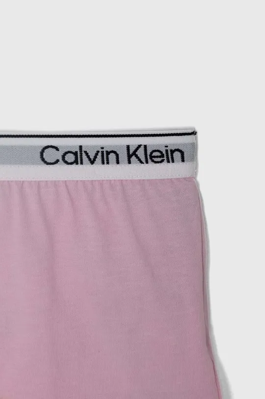 roza Dječja pamučna pidžama Calvin Klein Underwear