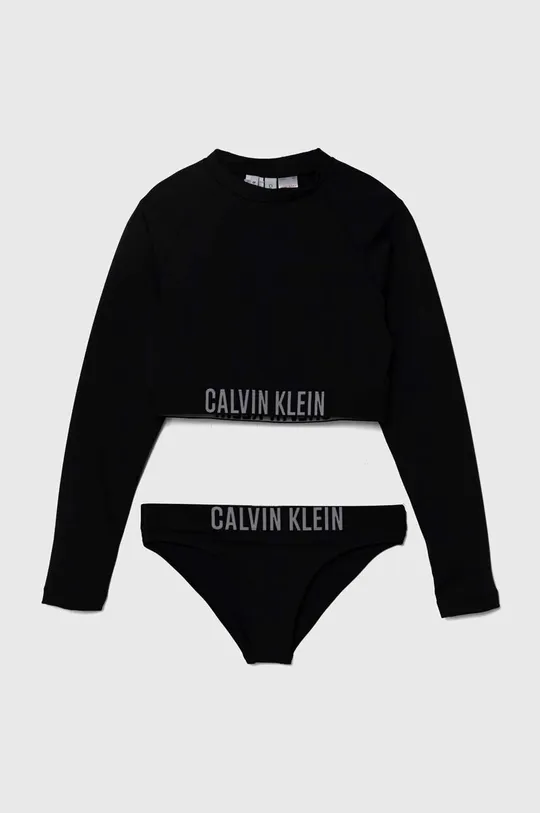 czarny Calvin Klein Jeans dwuczęściowy strój kąpielowy dziecięcy Dziewczęcy