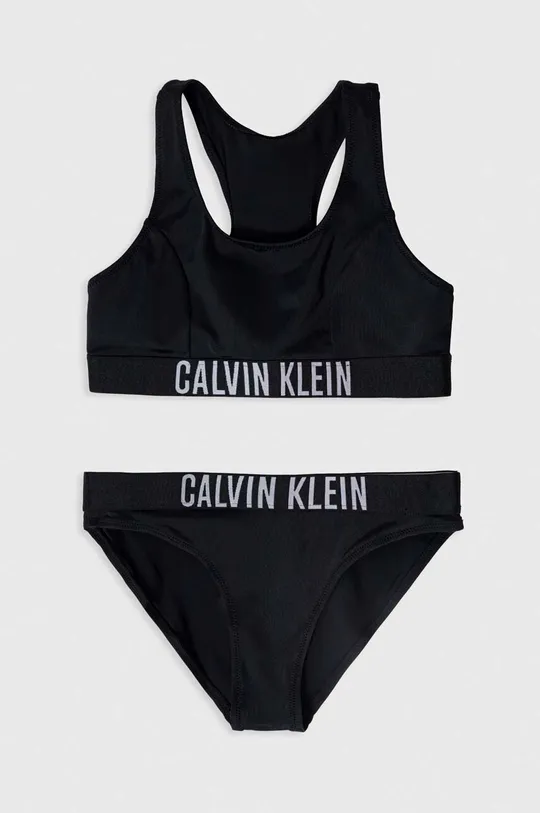 czarny Calvin Klein Jeans dwuczęściowy strój kąpielowy dziecięcy Dziewczęcy