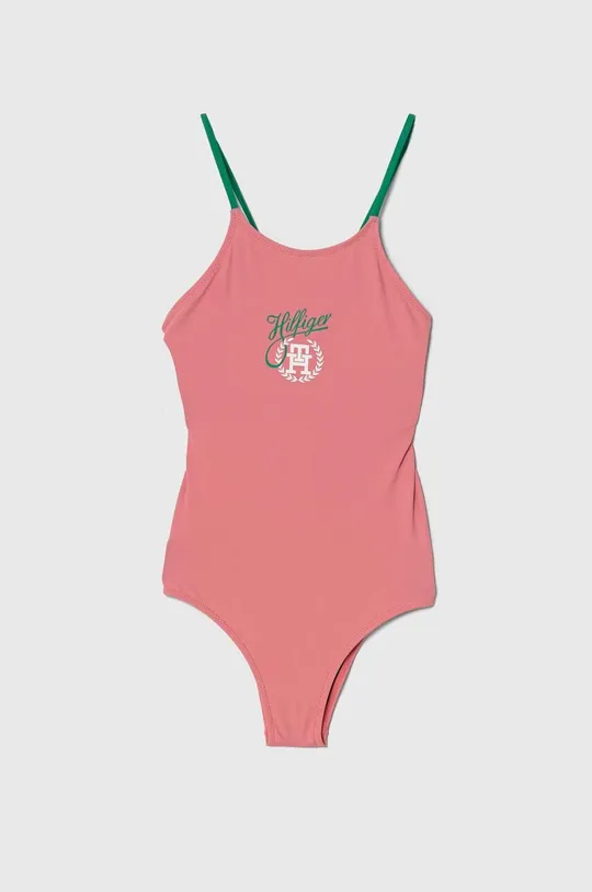 różowy Tommy Hilfiger jednoczęściowy strój kąpielowy dziecięcy Dziewczęcy