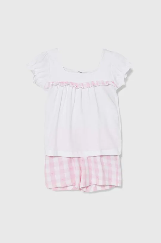 roza Otroška bombažna pižama zippy Dekliški