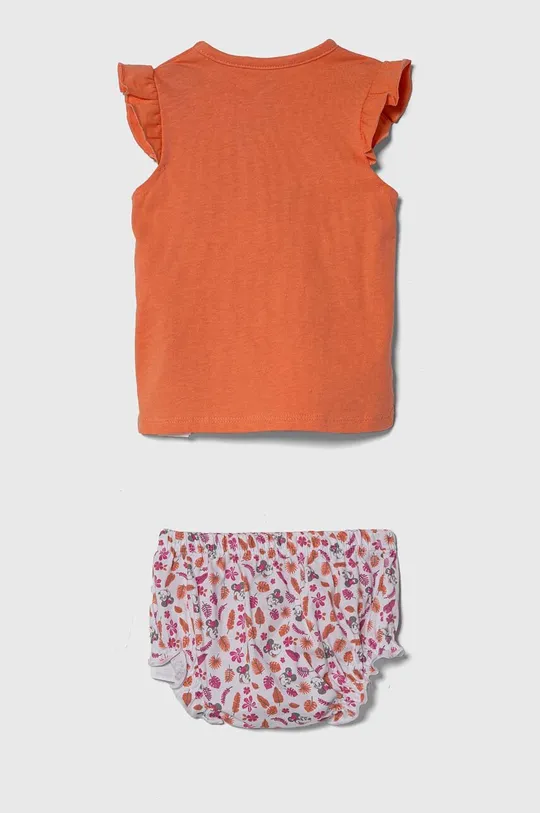 Bombažna pižama za dojenčke zippy oranžna