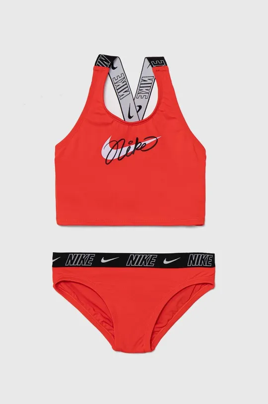 crvena Dječji dvodijelni kupaći kostim Nike Kids LOGO TAPE Za djevojčice